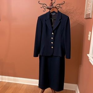 St John Basics knit navy blue jacket, size 8